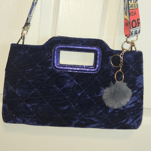 INC Velvet Blue Clutch Crossbody - Picture 15 of 15